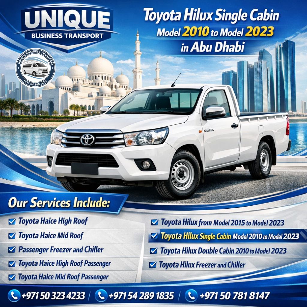 Toyota Hilux Single Cabin Model 2010 to Model 2023 in Abu Dhabi